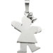 14k White Gold Kids Kiss Girl Pendant19.5x13.5mm