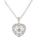 Sterling Silver Diamond Heart Necklace 18 Inch5ct