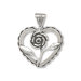 Sterling Silver Heart With Rose Charm