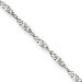 14k White Gold 1.4mm Solid Singapore Chain Anklet - Spring Ring
