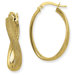 14k 4mm Laser Cut Wavey Oval Hoop Earrings