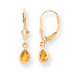 14k Citrine Earrings - November Birthstone - 7/8" drop