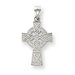 14k White Gold Celtic Cross Pendant