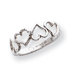 Sterling Silver Diamond-Cut Heart Ring