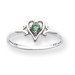 14k White Gold Genuine May Birthstone Heart Ring