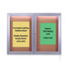 Bulletin Board,w/Concealed Light,Cork Surface,2-Door,4'x3'