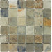 2" x 2" Tumbled Slate Mosaic in Autumn