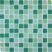 1" x 1" Crystallized Glass Mosaic in Green Blend