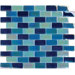 1" x 2" Crystallized Glass Mosaic in Iridescent Blue Blend