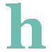 Letter - Lower Case 'h' Stretched Wall Art