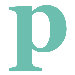 Letter - Lower Case 'p'  Stretched Wall Art