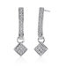Supreme Sophistication: Sterling Silver Designer Inspired Bridal Style Post Drop-earrings with Cubic Zirconia