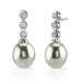 Antique Beauty: Sterling Silver Art Deco Inspired Bridal Style Faux Pearl Drop Earrings with Bezel Set Cubic Zirconia