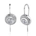Ultra Chic: Sterling Silver Medallion Style French-wire Earrings with Bezel Set Cubic Zirconia