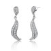 Sexy Grace: Sterling Silver Bridal Style Drop White Cubic Zirconia Earrings