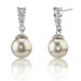 Cute Sophistication: Sterling Silver Bridal Style White Pearl Cubic Zirconia Drop Earrings