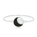 Black Onyx Moon Bangle Bracelet Sterling Silver