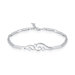 Round Cut White Cz Three Stone Bracelet Sterling Silver