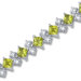 Distinctive Design Princess and Round Cut Gemstone Bracelet in Sterling Silver