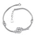 Elegant and Sophisticated Sterling Silver Designer Inspired Double Snake Chain Silver Bead Bracelet