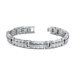 Sleek Stainless Steel Mens Bracelet with Ribbed Links