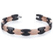 Sleek Mens Tungsten Ceramic Copper Tone Link Bracelet