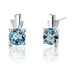 2.00 Carats Round Shape Swiss Blue Topaz Earrings in Sterling Silver