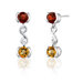 2.25 Carats Round Shape Garnet Citrine Earrings in Sterling Silver