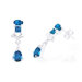 Multicut London Blue Topaz Three-Stone Dangling Earrings Sterling Silver