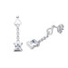 Princess Cut Cz Dangling Earrings Sterling Silver