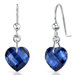 Classy 9.75 carats Heart Shape Blue Sapphire earrings in Sterling Silver