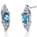 Dashing Dazzle 1.50 Carats London Blue Topaz Oval Cut Cubic Zirconia Earrings in Sterling Silver
