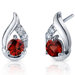 Radiant Teardrop 1.50 Carats Garnet Round Cut Cubic Zirconia Earrings in Sterling Silver