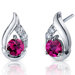 Radiant Teardrop 1.50 Carats Ruby Round Cut Cubic Zirconia Earrings in Sterling Silver