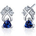 Regal Elegance 1.00 Carats Blue Sapphire Trillion Cut Cubic Zirconia Earrings in Sterling Silver