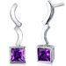 Modern Curves 1.00 Carat Gemstone Princess Cut Earrings in Sterling Silver