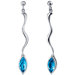 Amazing Curves 2.00 Carats Swiss Blue Topaz Marquise Cut Dangle Earrings in Sterling Silver