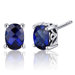Basket Style 2.00 Carats Blue Sapphire Oval Cut Stud Earrings in Sterling Silver