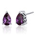 2.00 Carats Alexandrite Pear Shape Basket Style Stud Earrings in Sterling Silver