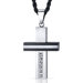 Elite Choice Stainless Steel and Ceramic Modern Unisex Cross Pendant Necklace with Cubic Zirconia