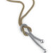 Gold and Silver Dual-Tone Knot Stainless Steel Mesh 18 inch Necklace