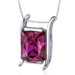 Striking Color 3.75 Carats Radiant Cut Ruby Pendant in Sterling Silver