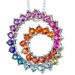 5.00 Carats Total Weight Round Shape Rainbow Color Double Swirl Pendant Necklace
