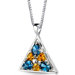 Perfect Destiny 2.00 Carats Multishape London Blue Topaz and Citrine Pendant in Sterling Silver