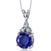 Refined Class 2.75 Carats Round Shape Blue Sapphire Pendant in Sterling Silver