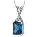 Dynamic Seduction 2.50 Carats Radiant Shape London Blue Topaz Pendant in Sterling Silver