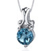 Refined Charm 1.50 Carats Round Cut London Blue Topaz Pendant in Sterling Silver