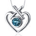 Art of Love 1.00 Carat Round Cut London Blue Topaz Pendant in Sterling Silver