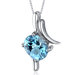 Stimulating Allure 2.00 Carats Oval Cut Swiss Blue Topaz Pendant in Sterling Silver