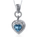 Gallant Love 1.25 Carats Heart Shape London Blue Topaz Pendant in Sterling Silve